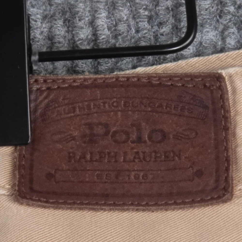 Polo Ralph Lauren Straight 650 Pants Mens 40x32 Khaki Tan Cotton Denim Style Y2K